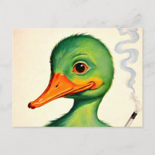 Carte Postale Canard à fumée verte
