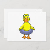 Carte Postale Canard à la nage avec bouée (Devant / Derrière)