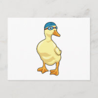 Canard à la natation avec lunettes de natation