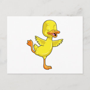 Carte Postale Canard à Yoga Fitness sur une jambe