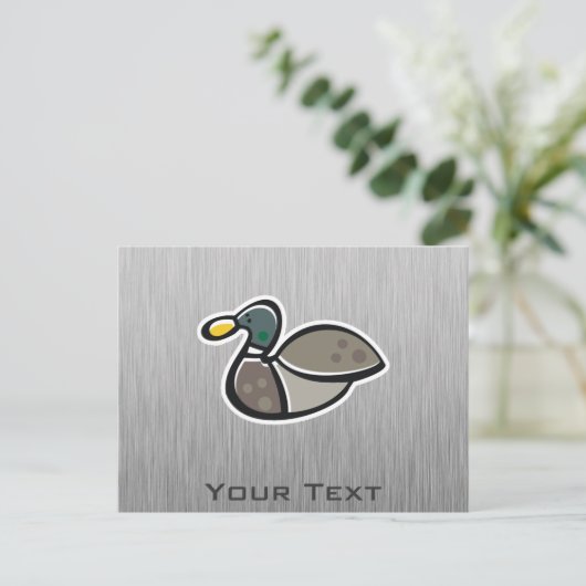 Carte Postale Canard ; Aspect métal brossé (Debout devant)