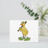 Carte Postale Canard au baseball avec batte de baseball (Debout devant)