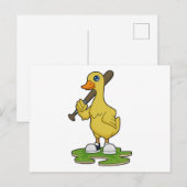 Carte Postale Canard au baseball avec batte de baseball (Devant / Derrière)