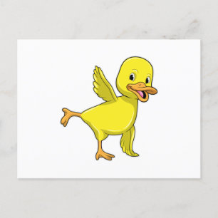 Carte Postale Canard au Yoga Exercice d'étirement
