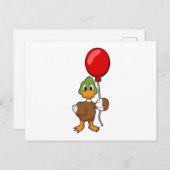 Carte Postale Canard avec ballon (Devant / Derrière)