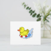 Carte Postale Canard avec bouée dans l'eau.PNG (Debout devant)