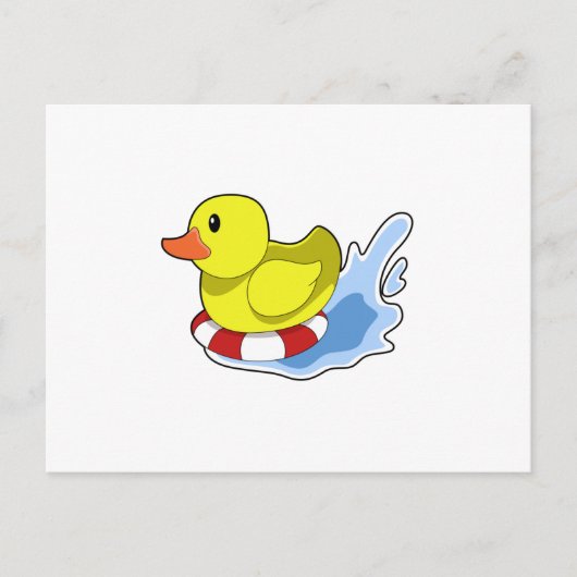 Carte Postale Canard avec bouée dans l'eau.PNG (Devant)