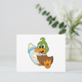 Carte Postale Canard avec bouteille de lait (Debout devant)