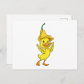 Carte Postale Canard avec calot jaune (Devant / Derrière)