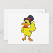 Carte Postale Canard avec chapeau (Devant / Derrière)