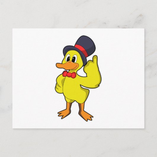 Carte Postale Canard avec chapeau (Devant)