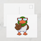 Carte Postale Canard avec des lunettes de soleil (Devant / Derrière)