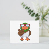 Carte Postale Canard avec lunettes de soleil (Debout devant)