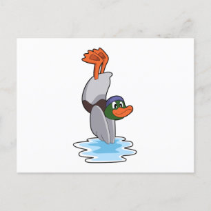 Carte Postale Canard avec renversement dans l'eau.PNG