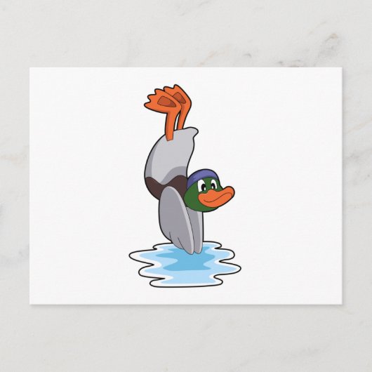 Carte Postale Canard avec renversement dans l'eau.PNG (Devant)