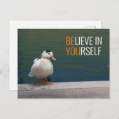 Carte Postale Canard blanc "Sois toi-même" (Devant / Derrière)