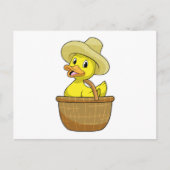 Carte Postale Canard comme fermier avec panier (Devant)