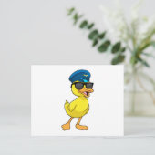Carte Postale Canard comme pilote avec chapeau de pilote (Debout devant)