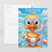 Carte Postale Canard de fête avec tuba et maillot de bain (Devant / Derrière)