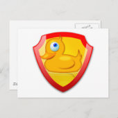 Carte Postale Canard défenseur brillant (Devant / Derrière)