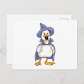 Carte Postale Canard déguisé en sorcière avec chapeau (Devant / Derrière)