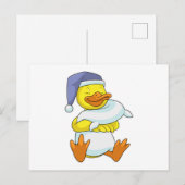 Carte Postale Canard dormant avec bonnet de nuit (Devant / Derrière)