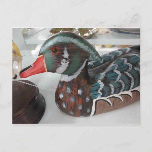 Carte Postale Canard en bois décoratif (Devant)