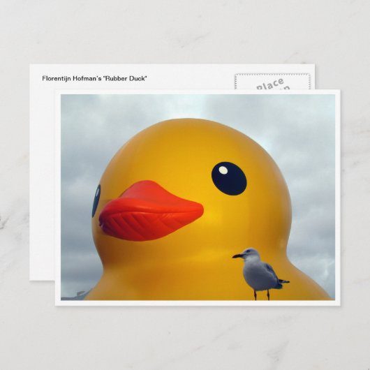 Carte Postale canard en caoutchouc (Devant / Derrière)