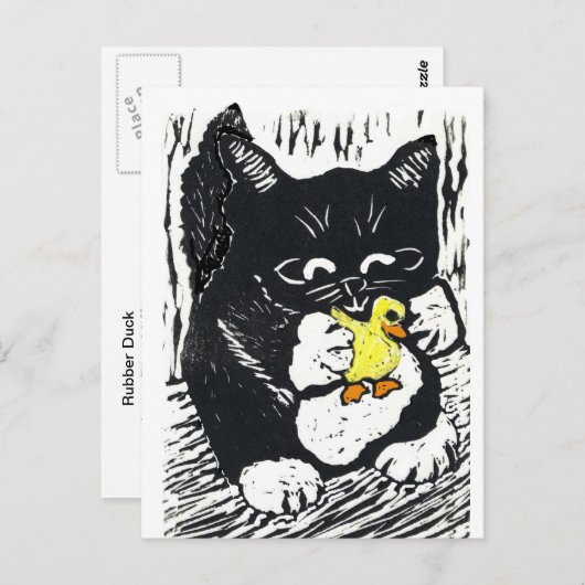 Carte Postale Canard en caoutchouc & Kitts, impression en bloc (Devant / Derrière)