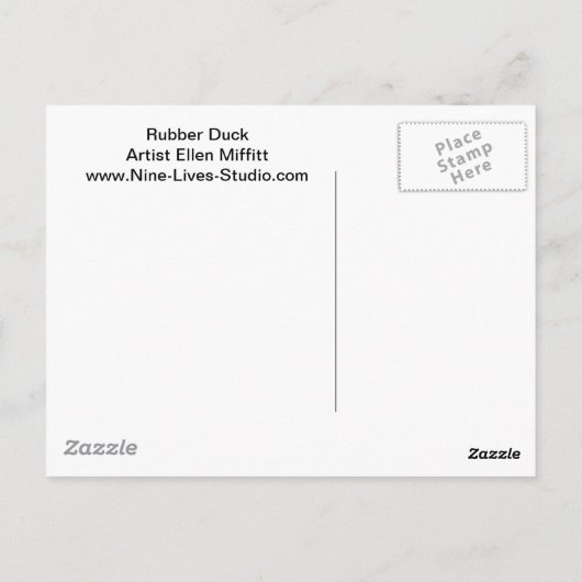 Carte Postale Canard en caoutchouc & Kitts, impression en bloc (Dos)