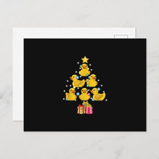 Carte Postale Canard en caoutchouc Noël Arbre canard canard Noël (Devant / Derrière)