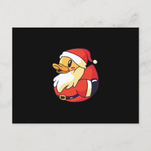 Carte Postale Canard en caoutchouc père Noël