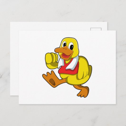 Carte Postale Canard en course (Devant / Derrière)