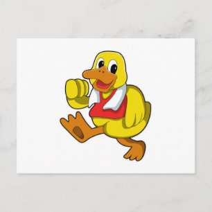 Carte Postale Canard en course