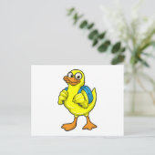 Carte Postale Canard en élève avec cartable (Debout devant)