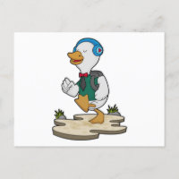 Canard en randonneur avec sac à dos