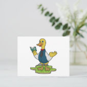 Carte Postale Canard en tant que professeur avec livre (Debout devant)