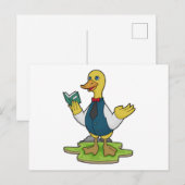 Carte Postale Canard en tant que professeur avec livre (Devant / Derrière)