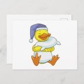 Carte Postale Canard endormi avec bonnet de nuit (Devant / Derrière)