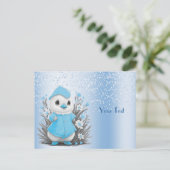 Carte postale Canard Fleurs Bleues Aquarelle (Debout devant)