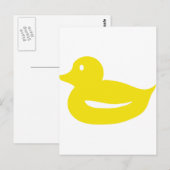 Carte Postale canard jaune mignon (Devant / Derrière)