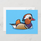 Carte Postale Canard mandarin Birdorable (Devant / Derrière)