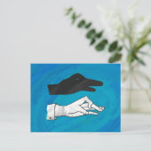 Carte Postale Canard noir sur bleu (Debout devant)