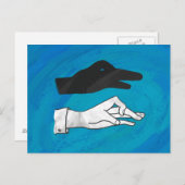 Carte Postale Canard noir sur bleu (Devant / Derrière)