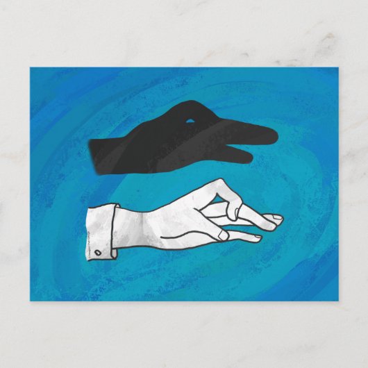 Carte Postale Canard noir sur bleu (Devant)