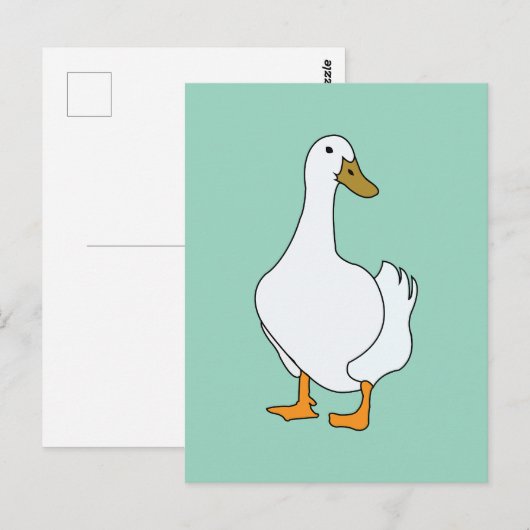 Carte Postale Canard Oiseau Canard Blanc  (Devant / Derrière)