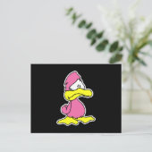 Carte Postale canard rose triste (Debout devant)