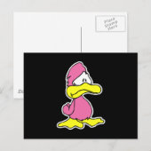 Carte Postale canard rose triste (Devant / Derrière)