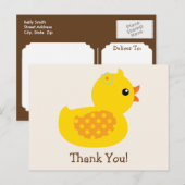 Carte Postale Canard turquoise et jaune, canard; Merci (Devant / Derrière)