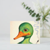 Carte Postale Canard vert qui fume (Debout devant)